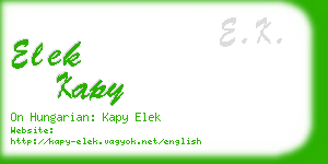 elek kapy business card